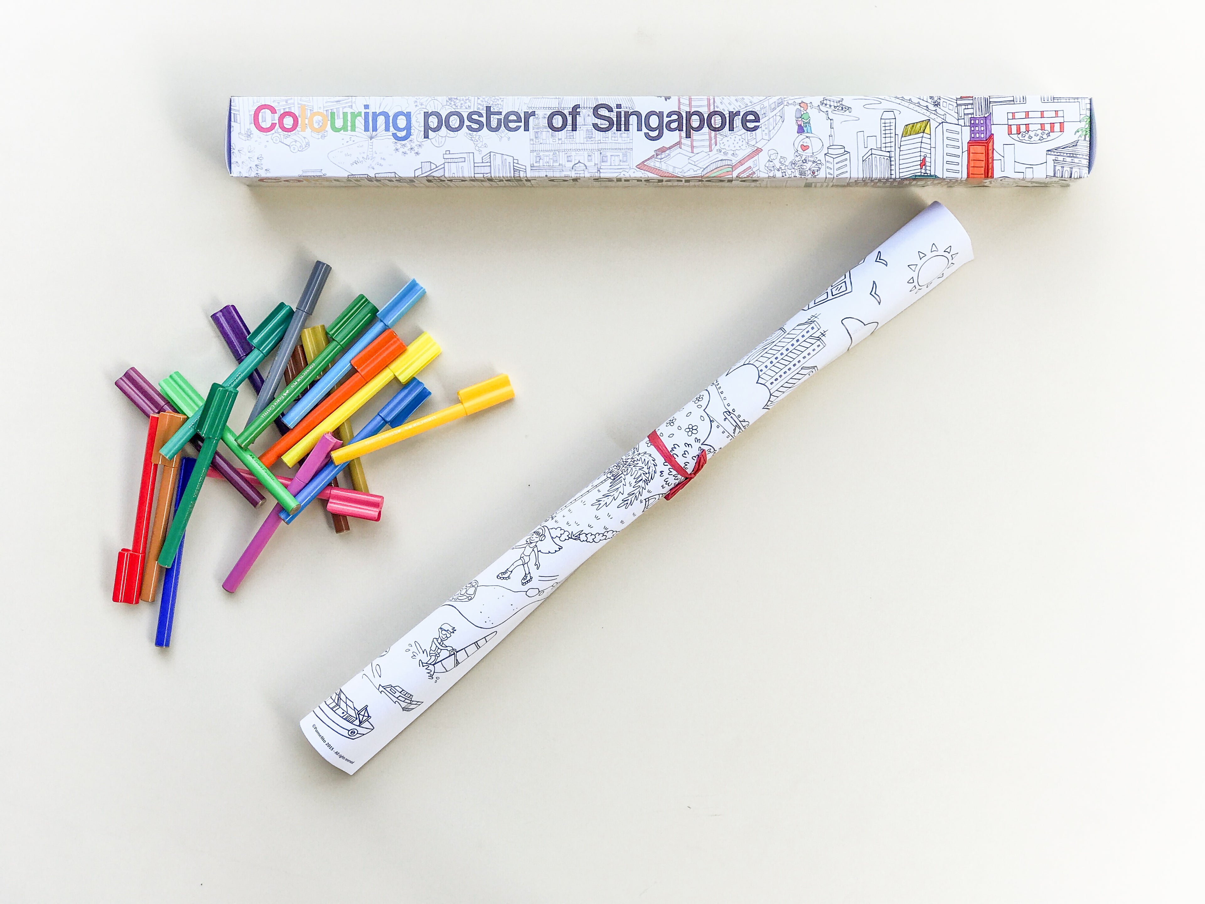 Giant colouring poster of Singapore