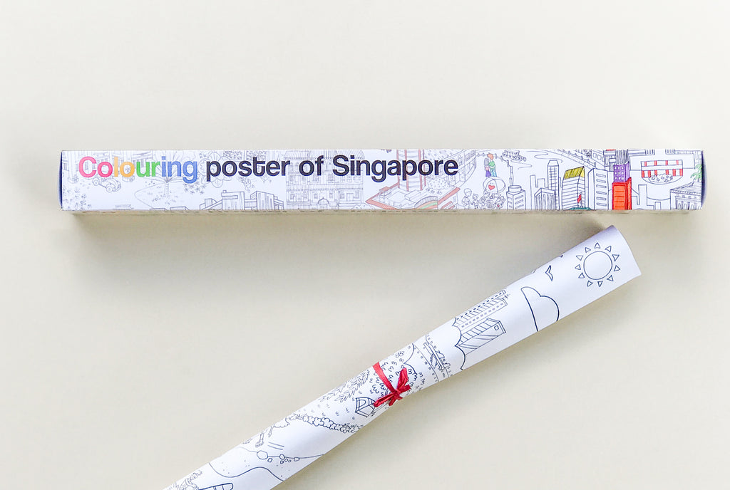 Giant colouring poster of Singapore