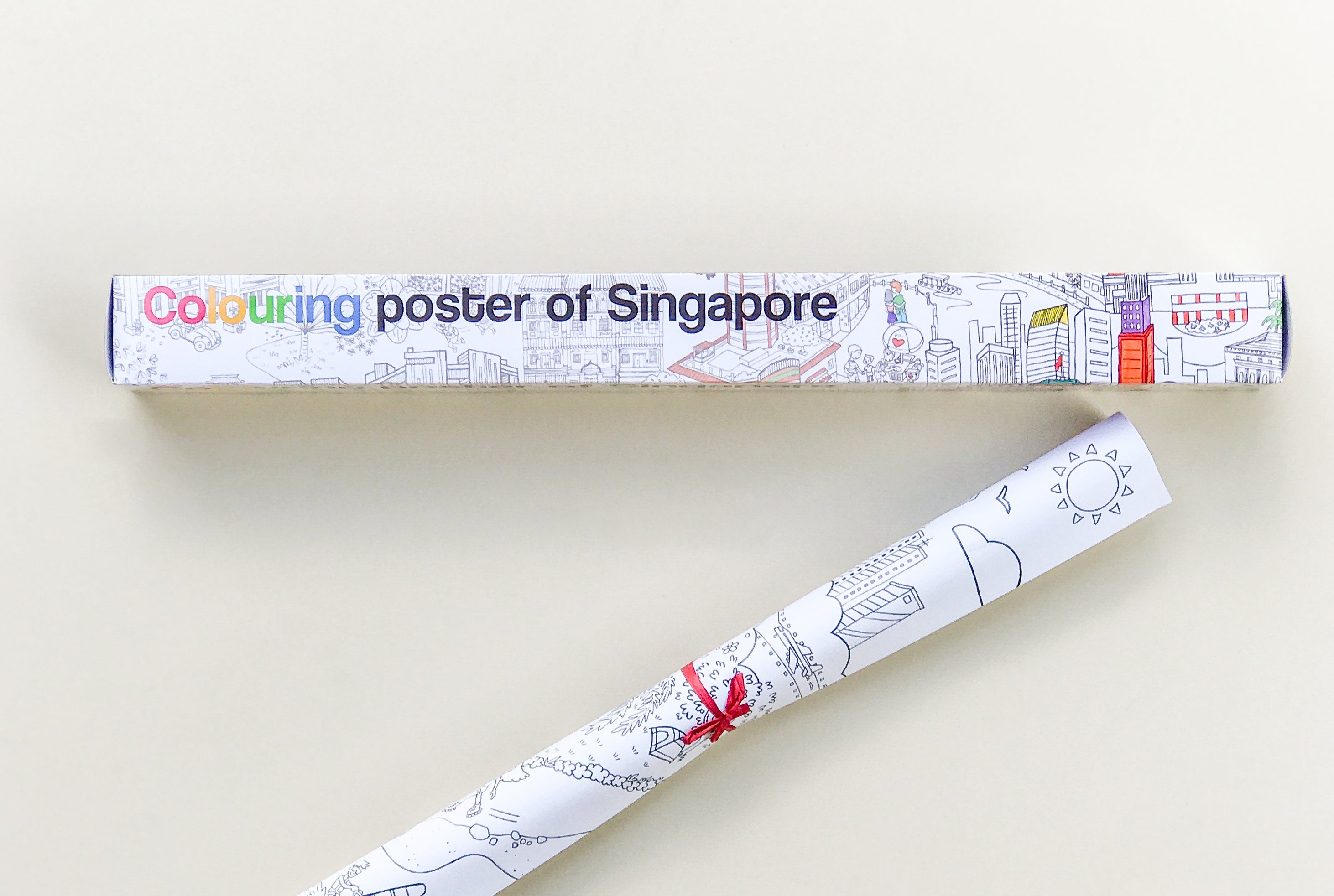 Giant colouring poster of Singapore